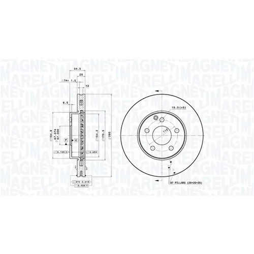 Brzdový kotúč MAGNETI MARELLI 360406161401