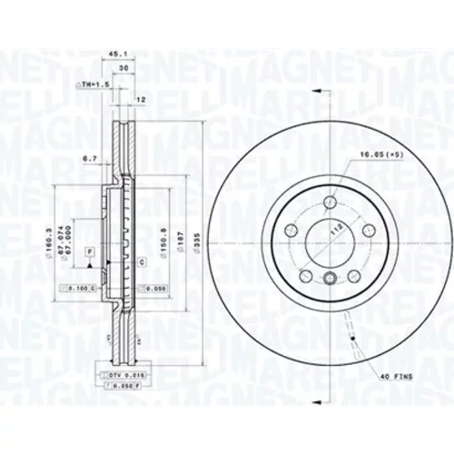 Brzdový kotúč MAGNETI MARELLI 360406164701