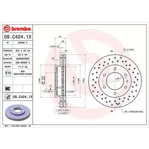 Brzdový kotúč MAGNETI MARELLI 360406179002