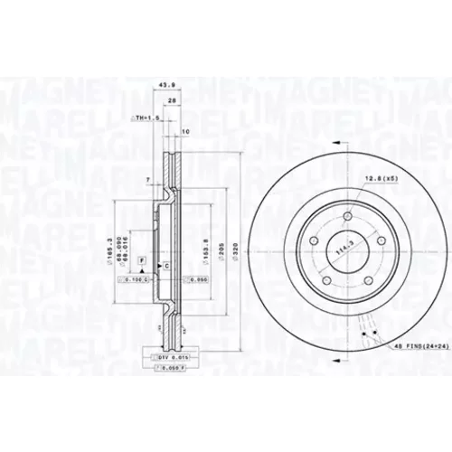 Brzdový kotúč MAGNETI MARELLI 360406183901