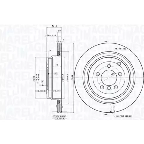 Brzdový kotúč MAGNETI MARELLI 360406196001