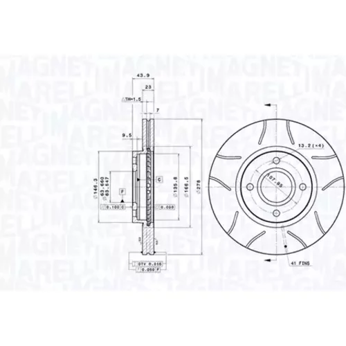 Brzdový kotúč MAGNETI MARELLI 360406198005