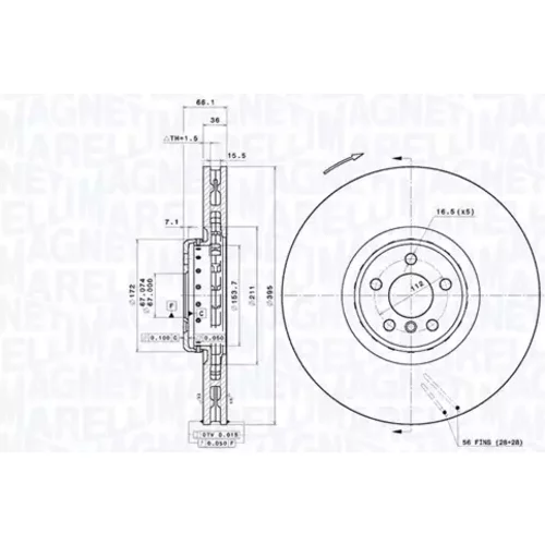 Brzdový kotúč MAGNETI MARELLI 360406209204