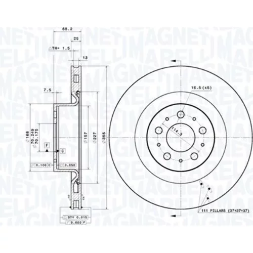 Brzdový kotúč MAGNETI MARELLI 360406212201