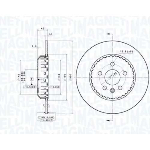 Brzdový kotúč MAGNETI MARELLI 360406213104