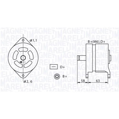 Alternátor MAGNETI MARELLI 063320049010