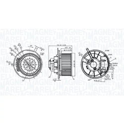 Vnútorný ventilátor MAGNETI MARELLI 069412776010