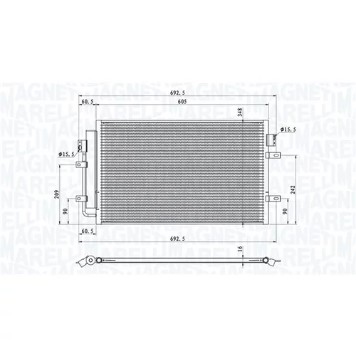 Kondenzátor klimatizácie 350203100900 (MAGNETI MARELLI)