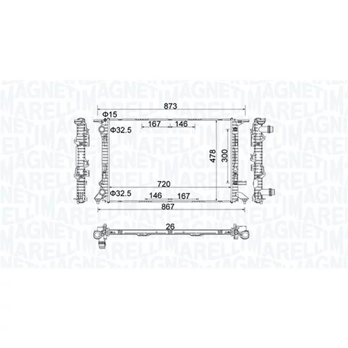Chladič motora 350213152100 (MAGNETI MARELLI) - obr. 1