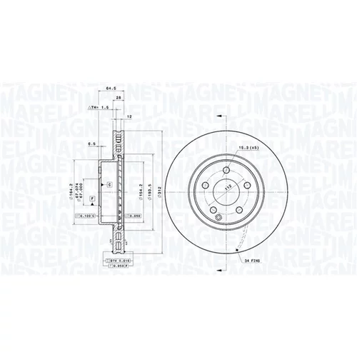 Brzdový kotúč MAGNETI MARELLI 360406008001