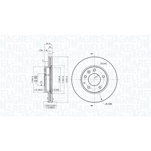 Brzdový kotúč MAGNETI MARELLI 360406030601