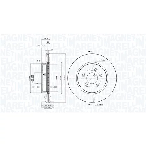 Brzdový kotúč MAGNETI MARELLI 360406033601