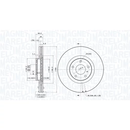 Brzdový kotúč MAGNETI MARELLI 360406125701