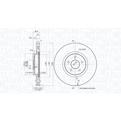 Brzdový kotúč MAGNETI MARELLI 360406156401