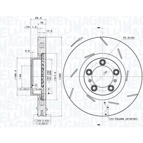 Brzdový kotúč MAGNETI MARELLI 360406163101