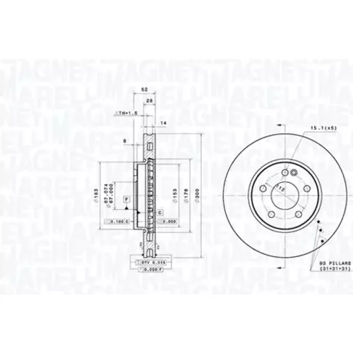 Brzdový kotúč MAGNETI MARELLI 360406188001