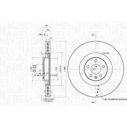 Brzdový kotúč MAGNETI MARELLI 360406190801