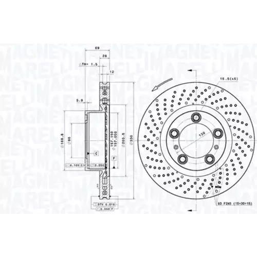 Brzdový kotúč MAGNETI MARELLI 360406194501