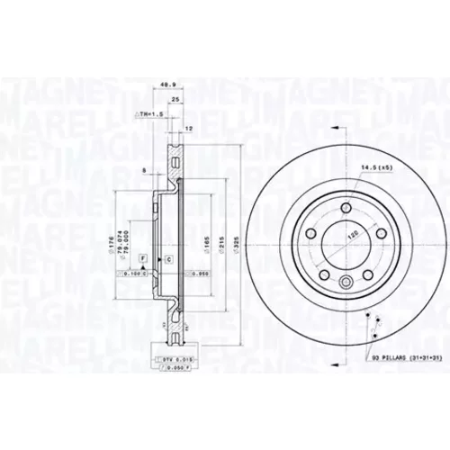 Brzdový kotúč MAGNETI MARELLI 360406197901