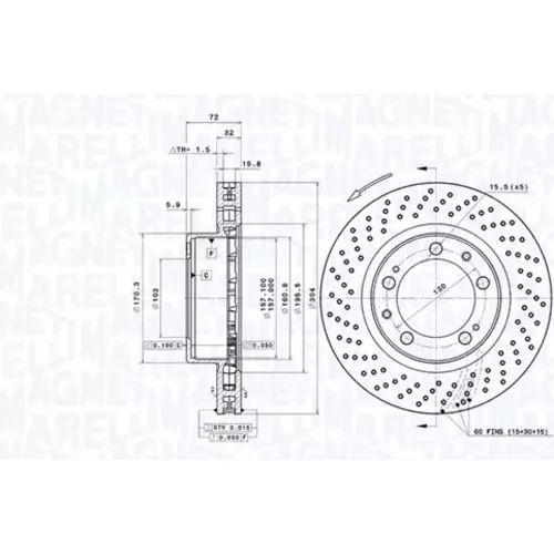 Brzdový kotúč MAGNETI MARELLI 360406199301