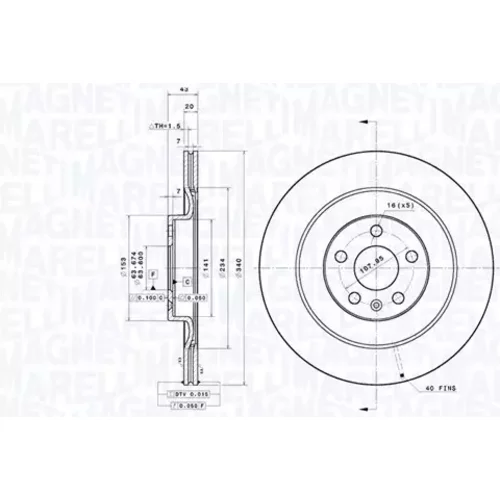 Brzdový kotúč MAGNETI MARELLI 360406203301