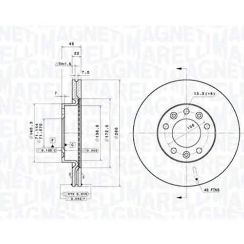 Brzdový kotúč MAGNETI MARELLI 360406212601
