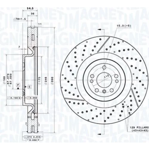 Brzdový kotúč MAGNETI MARELLI 360406220501