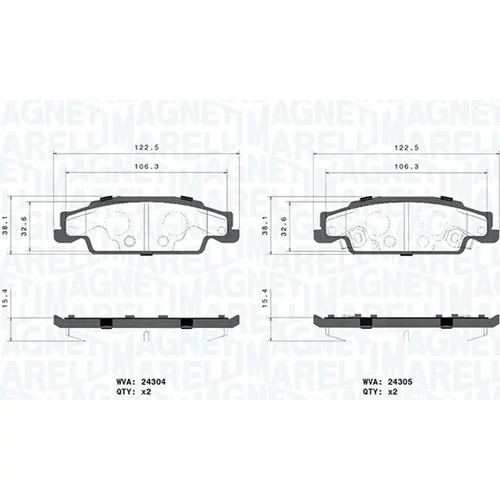 Sada brzdových platničiek kotúčovej brzdy MAGNETI MARELLI 363700409031
