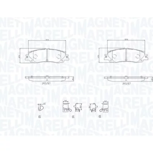 Sada brzdových platničiek kotúčovej brzdy MAGNETI MARELLI 363700483192