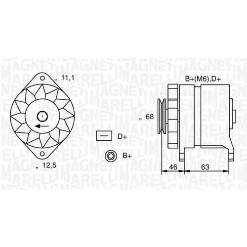 Alternátor MAGNETI MARELLI 063321021010