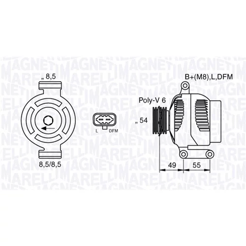 Alternátor MAGNETI MARELLI 063377423010