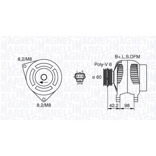Alternátor MAGNETI MARELLI 063380009010