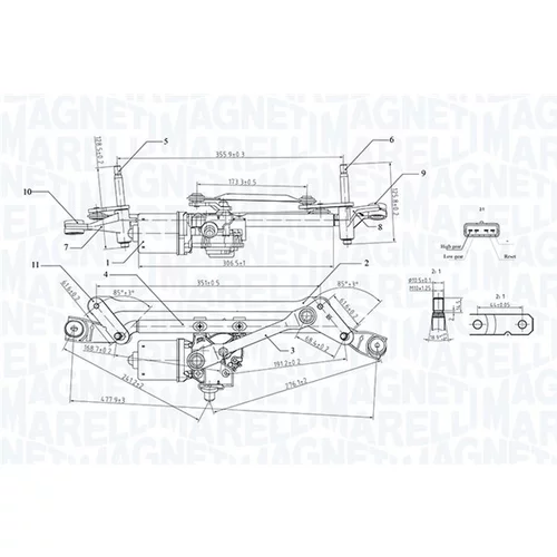 Systém čistenia skiel 064351736010 (MAGNETI MARELLI) - obr. 1