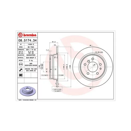 Brzdový kotúč MAGNETI MARELLI 360406015600