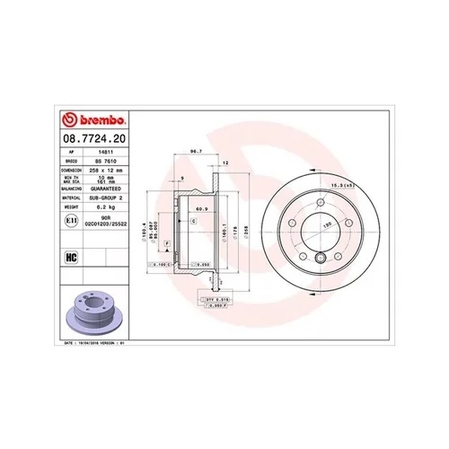 Brzdový kotúč MAGNETI MARELLI 360406032900