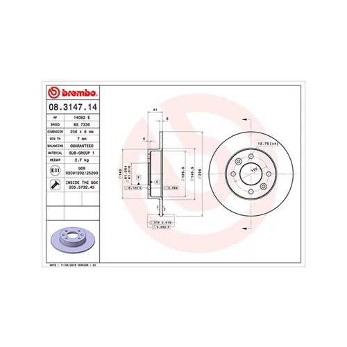 Brzdový kotúč MAGNETI MARELLI 360406042200