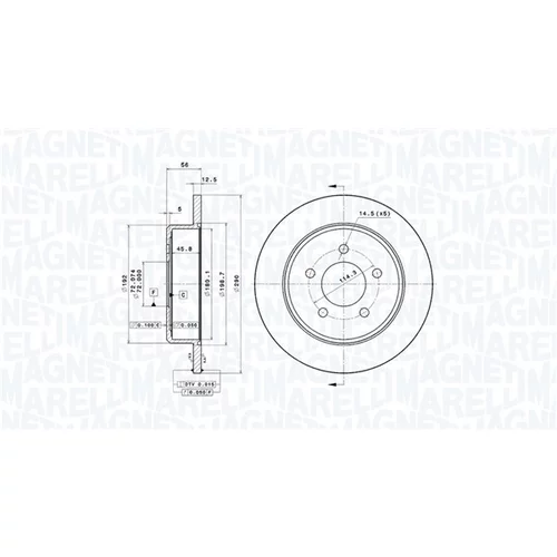 Brzdový kotúč MAGNETI MARELLI 360406090301