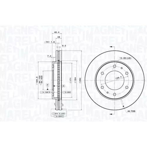 Brzdový kotúč MAGNETI MARELLI 360406195001
