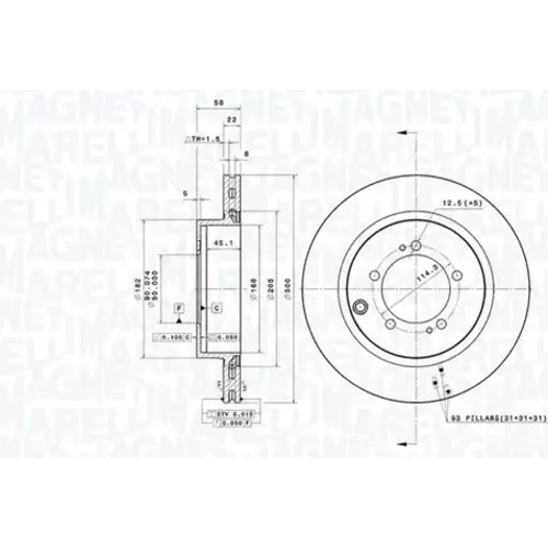Brzdový kotúč MAGNETI MARELLI 360406199401