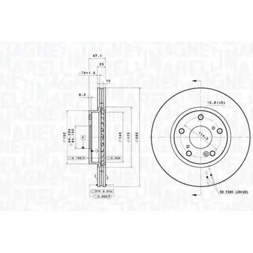 Brzdový kotúč MAGNETI MARELLI 360406201501