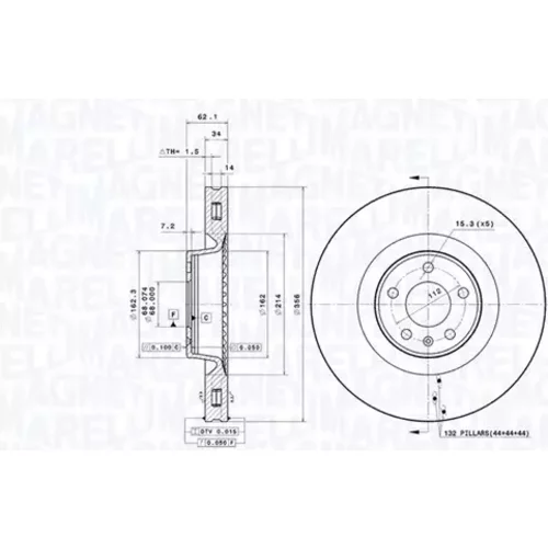 Brzdový kotúč MAGNETI MARELLI 360406204301