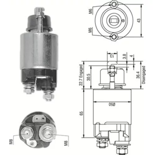 Elektromagnetický spínač pre štartér MAGNETI MARELLI 940113050234