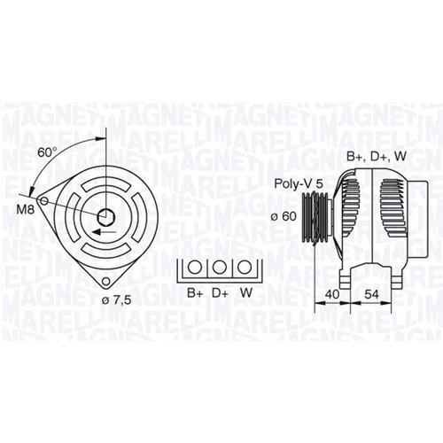 Alternátor MAGNETI MARELLI 063341730010