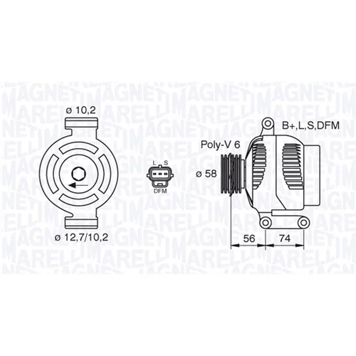 Alternátor MAGNETI MARELLI 063380006010