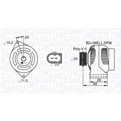 Alternátor MAGNETI MARELLI 063532250200