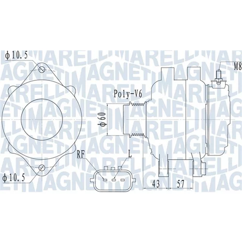 Alternátor MAGNETI MARELLI 063732122010