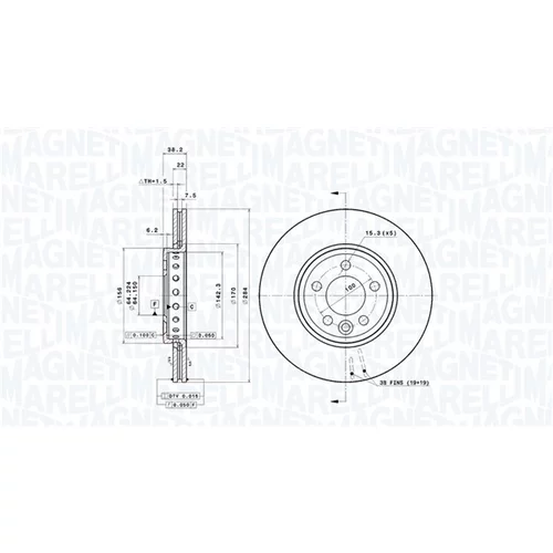 Brzdový kotúč MAGNETI MARELLI 360406014601