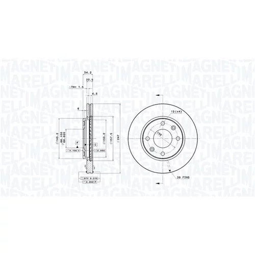 Brzdový kotúč MAGNETI MARELLI 360406040501