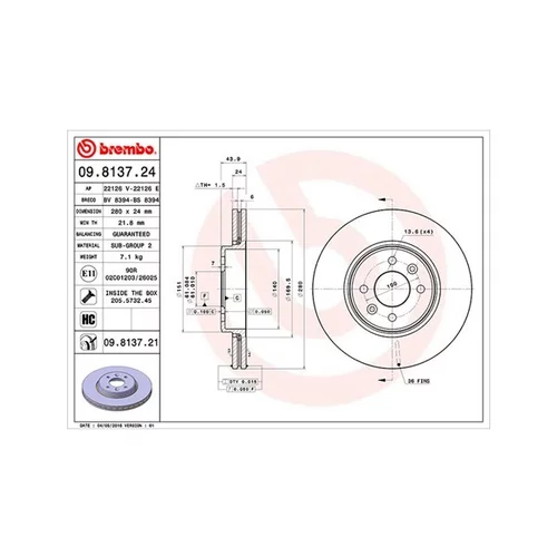 Brzdový kotúč MAGNETI MARELLI 360406043900