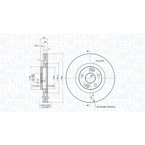 Brzdový kotúč MAGNETI MARELLI 360406044401